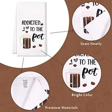 Vansolinne Funny Coffee Kitchen Towels Decorative Gift Set