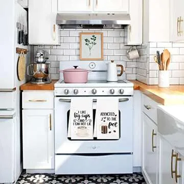 Vansolinne Funny Coffee Kitchen Towels Decorative Gift Set