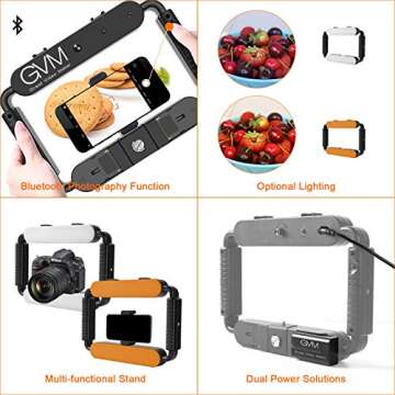 GVM Great Video Maker LED Ring Light 5600K Selfie Light, Smartphone Video Rig & Phone Video Stabiliz...