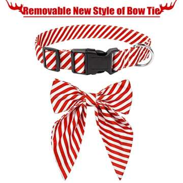 Malier Christmas Dog Collar with Bowtie for Pets