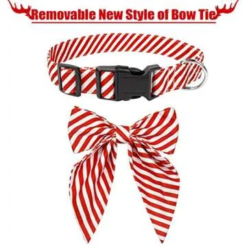 Malier Christmas Dog Collar with Bowtie for Pets