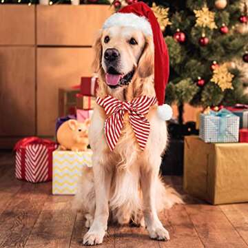 Malier Christmas Dog Collar with Bowtie for Pets