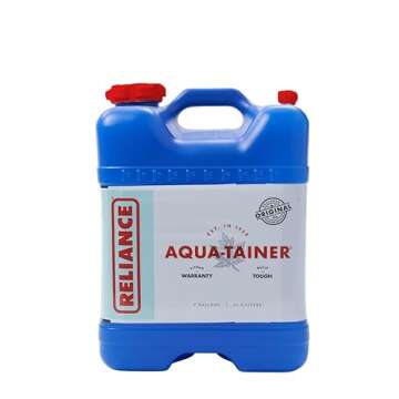 Reliance Products Aqua-Tainer 7 Gallon Rigid Water Container & Potable Aqua Water Purification Tablets with PA Plus