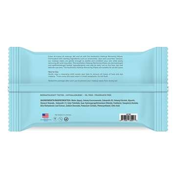 Aesthetica Makeup Removing Wipes - Face & Eye Makeup Remover Wipes - 6 Pack Bulk (180 Wipes Total) Hypoallergenic & Dermatologist Tested - Oil & Fragrance Free - Made in USA