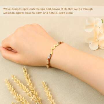 Handmade Wave Bracelet for 50th Birthday Gifts