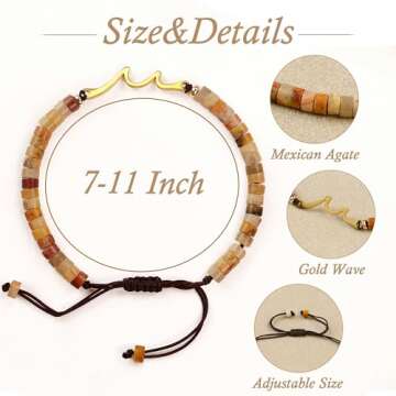 Handmade Wave Bracelet for 50th Birthday Gifts