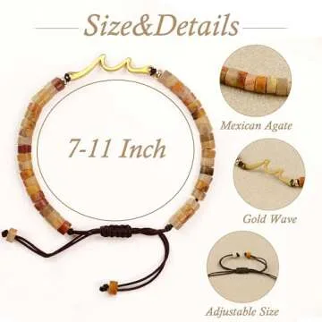 Handmade Wave Bracelet for 50th Birthday Gifts