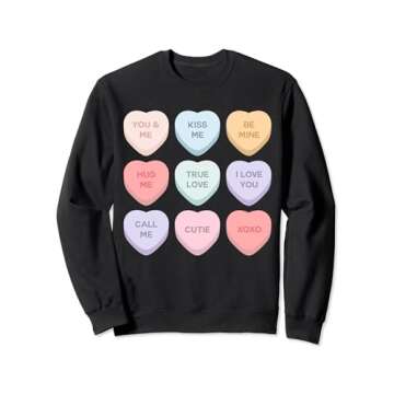 Valentines Day Candy Conversation Hearts Sweatshirt