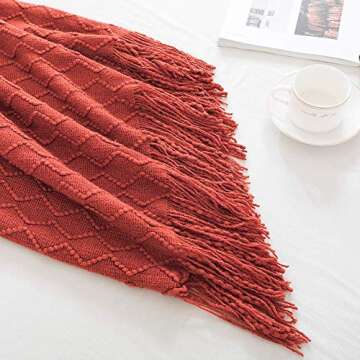 BOURINA Soft Rust Throw Blanket for Comfort & Style