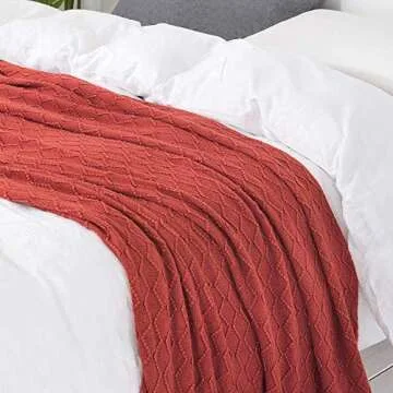 BOURINA Soft Rust Throw Blanket for Comfort & Style