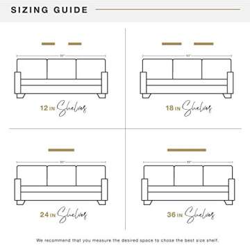 MCS Natural Woodgrain Floating Shelves, 18 Inch x 8 Inch, Set of 2, 18 x 8