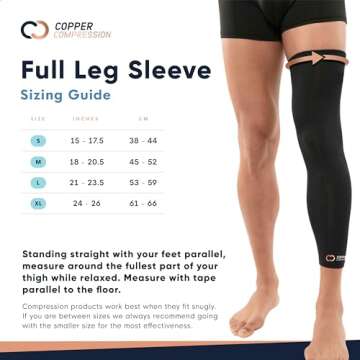 Copper Compression Leg Compression Sleeve - Copper Infused Knee Stabilizer Brace for Running, Menisc...