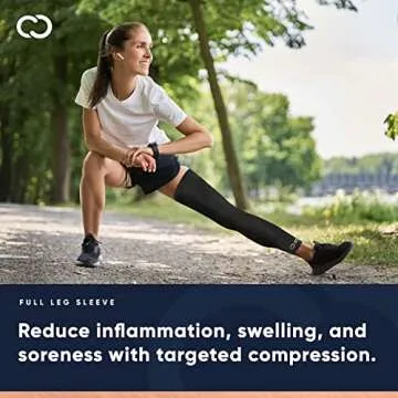 Copper Compression Leg Compression Sleeve - Copper Infused Knee Stabilizer Brace for Running, Meniscus Tear, ACL, MCL, Arthritis, Joint Pain Relief - Thigh & Calf Support for Men & Women