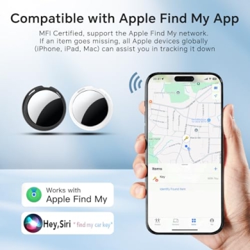 2025 New Apple MFi Certified Tracker Tags - 2 Pack Waterproof Bluetooth Smart Trackers for Keys, Wal...