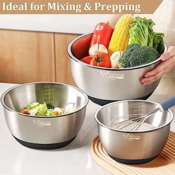 Wildone Mixing Bowls Set with Airtight Lids, 27 PCS