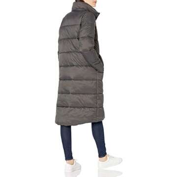 Amazon Essentials Women's Lightweight Full-Zip Water-Resistant Long Cocoon Puffer Winter Coat, Charc...