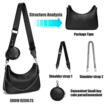 Stylish Crossbody Hobo Handbag with Multiple Straps