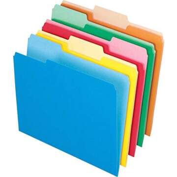 Pendaflex Two-Tone Color File Folders, Letter Size, Assorted Colors, 1/3 Cut, 100 per box (152 1/3 ASST)
