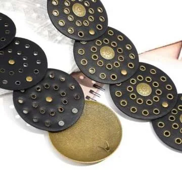 Liutufy Vintage Disc Belt for Women - Adjustable & Chic