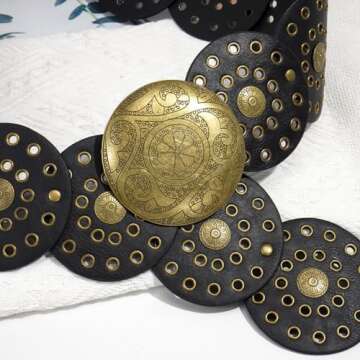 Liutufy Vintage Disc Belt for Women - Adjustable & Chic