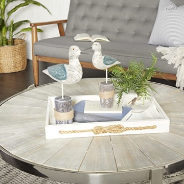 Deco 79 Wood Bird Sculpture, Coastal Décor Set of 2