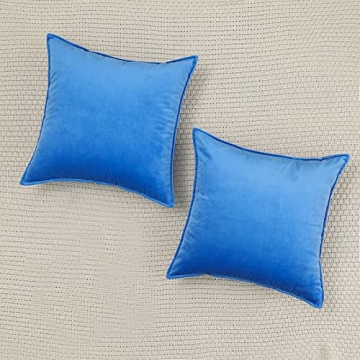 JIAHANNHA Royal Blue Velvet Pillow Covers Set of 2