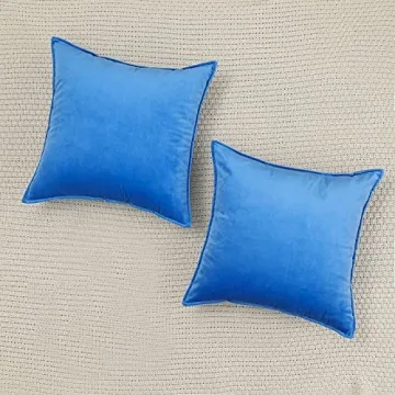 JIAHANNHA Royal Blue Velvet Pillow Covers Set of 2