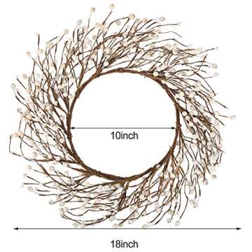 Whonline Pip Berry Wreath - 18 Inch Winter Decor