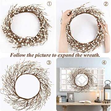 Whonline Pip Berry Wreath - 18 Inch Winter Decor