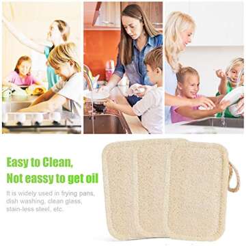 Natural Sponges for Dishes, Loofah Dish Sponges Eco-Friendly - Biodegradable Washing Up Vegetable Sponges - No Odor Scrubber for Dishes (5 Pack)