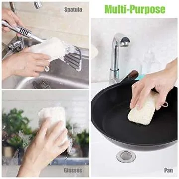 Natural Sponges for Dishes, Loofah Dish Sponges Eco-Friendly - Biodegradable Washing Up Vegetable Sponges - No Odor Scrubber for Dishes (5 Pack)