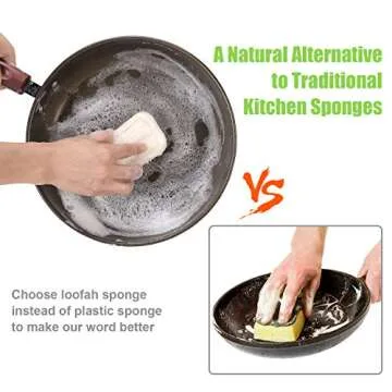 Natural Sponges for Dishes, Loofah Dish Sponges Eco-Friendly - Biodegradable Washing Up Vegetable Sponges - No Odor Scrubber for Dishes (5 Pack)