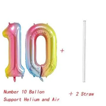 Celebrate with Tellpet Number 10 Balloons for Parties