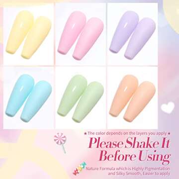 Born Pretty Pastel Gel Nail Polish Set Spring Summer Gel Polish Macaron Candy Sweet Color Gel Polish...