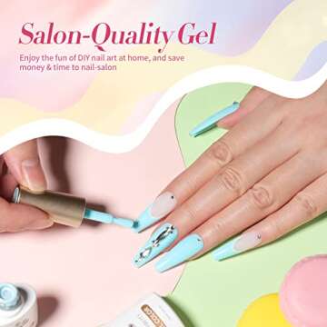 Born Pretty Pastel Gel Nail Polish Set Spring Summer Gel Polish Macaron Candy Sweet Color Gel Polish Easter Soft Pink Yellow Purple Blue Green Colors Collection Nail Art Gift Box 10ML 6PCS