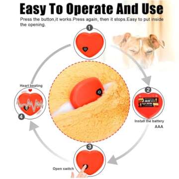 PettyPet Heartbeat Puppy Toy and Blanket in Duck Shape- Dog Toy with Heartbeat for Puppy Training Calming Aid and Dog Anxiety Relief- Companion pet for Puppy Anti Dog Whining & Barking Puppy Toy