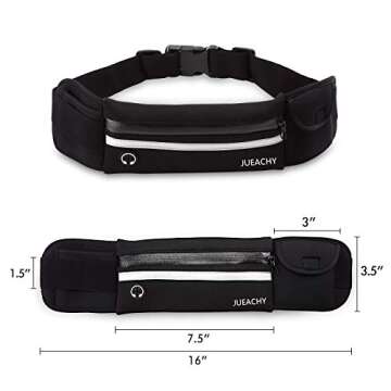 Jueachy Waterproof Running Belt - Adjustable & Practical