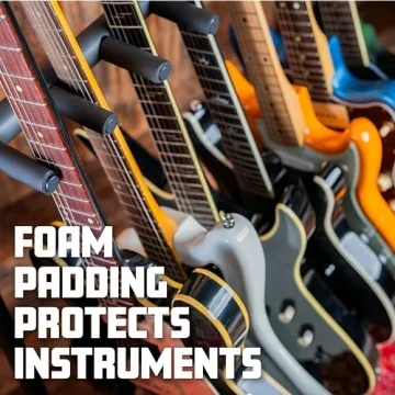 Rok-It Multi Guitar Stand Rack – Holds 5 Guitars & Folds Easily