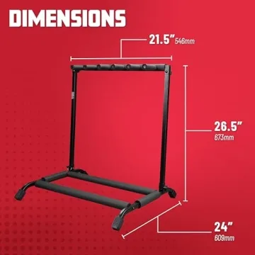 Rok-It Multi Guitar Stand Rack – Holds 5 Guitars & Folds Easily