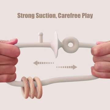 zeeloopbee High Chair Toys with Suction Cups for Infant Toddlers Silicone Suction Cup Montessori Edu...