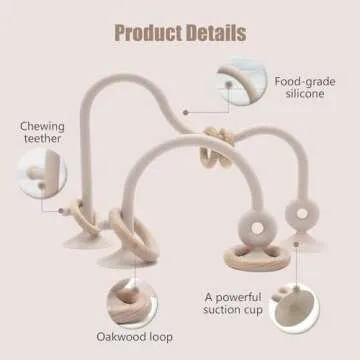 zeeloopbee High Chair Toys with Suction Cups for Infant Toddlers Silicone Suction Cup Montessori Educational Teething Toys for Babies Ages 0-6 M+ Baby Teething Toys for 6 to 12 Months(Beige)