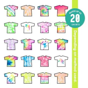 S.E.I. Neon Tie Dye Kit, Fabric Dye Spray Set, Easy Clean Up, Easy Application, Spray Tie Dye Kit - 8 Pack of Colors
