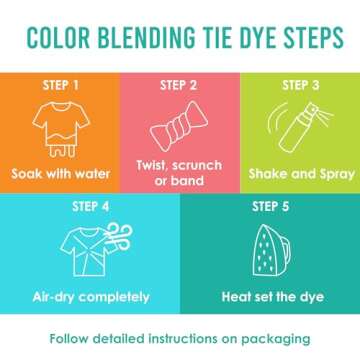 S.E.I. Neon Tie Dye Kit, Fabric Dye Spray Set, Easy Clean Up, Easy Application, Spray Tie Dye Kit - 8 Pack of Colors