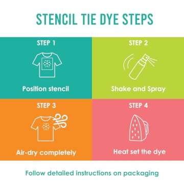 S.E.I. Neon Tie Dye Kit, Fabric Dye Spray Set, Easy Clean Up, Easy Application, Spray Tie Dye Kit - 8 Pack of Colors