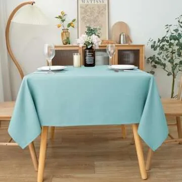 Biscaynebay Aqua Blue Square Tablecloth for Any Occasion