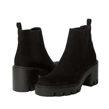 REDTOP Women's Chelsea Boots Fashion Platform High Heel Ankle Booties Round Toe Casual Elastic Chunk...