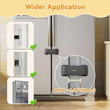 EUDEMON Fridge Lock for French Door Refrigerators and More