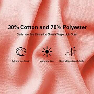 Shawl Wrap Scarf for women, Large Soft Silky Pashmina Blanket Winter Thick Travel Chunky Warm Scarve...