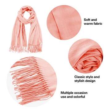 Shawl Wrap Scarf for women, Large Soft Silky Pashmina Blanket Winter Thick Travel Chunky Warm Scarves