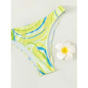 MakeMeChic Women's Bikini Set with Cover Up Skirt